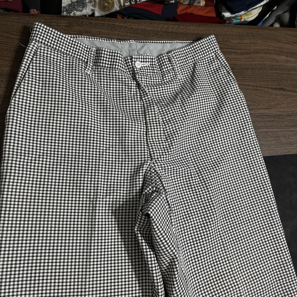Gabardine Pants Mens 32 Black White Check Rockabilly 50s 60s Work Dress Made USA